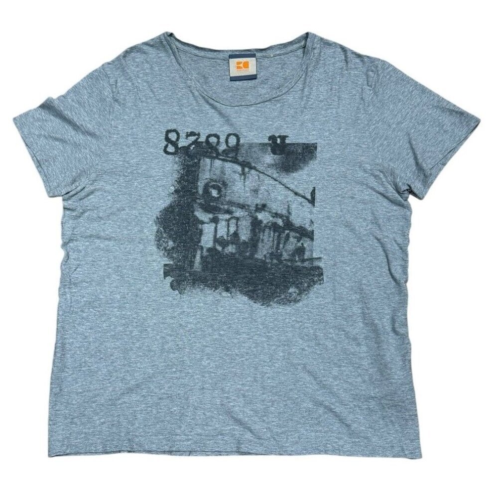 Hugo Boss Orange Label Sz XL Shirt Men's Gray Graphic Cotton T-Shirt Classic